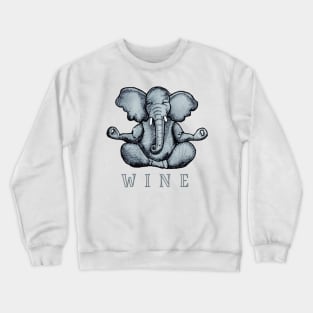 Wine Yoga Elephant Crewneck Sweatshirt